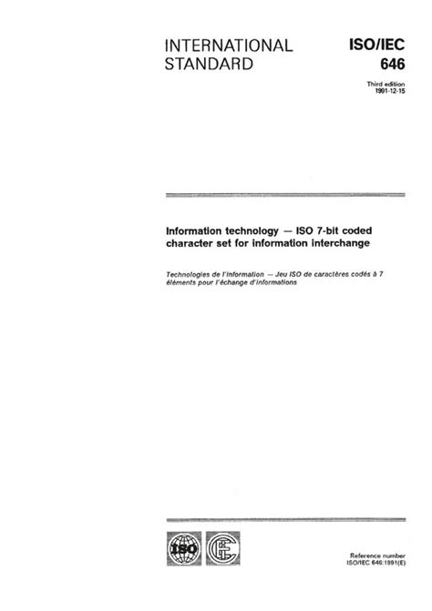 iso 646 series|ISO/IEC 646:1991 .